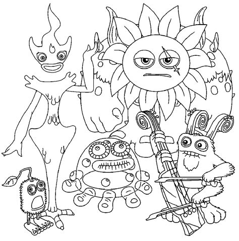 singing monsters coloring pages|singing monster coloring pages free.